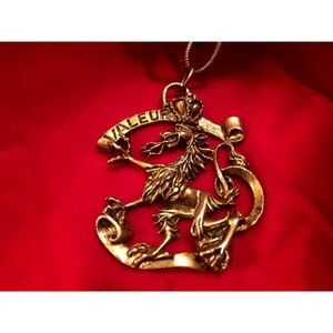 Vintage Dragon Coat Arms Crest Emblem on Heavy Chain Necklace SCA King Knight